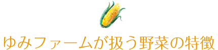 ゆみファームが扱う野菜の特徴